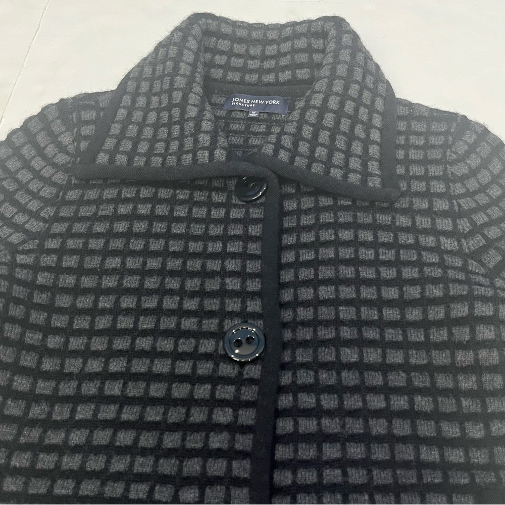 Jones New York Signature Merino Wool Chunky Button Up Cardigan Women Sz Medium - Picture 11 of 16